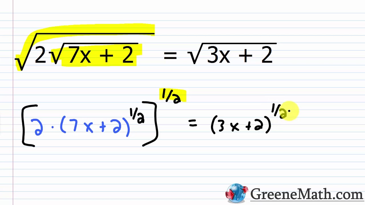 Solving Radical Equations Part II - YouTube