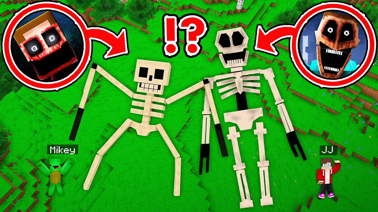 JJ and Mikey Found Mimic & Spider Mimic Skeleton Print in Minecraft - Maizen ?!