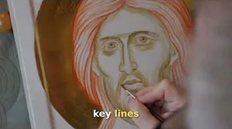 Painter Refines Key Lines and Darkens Tones on Canvas #shorts