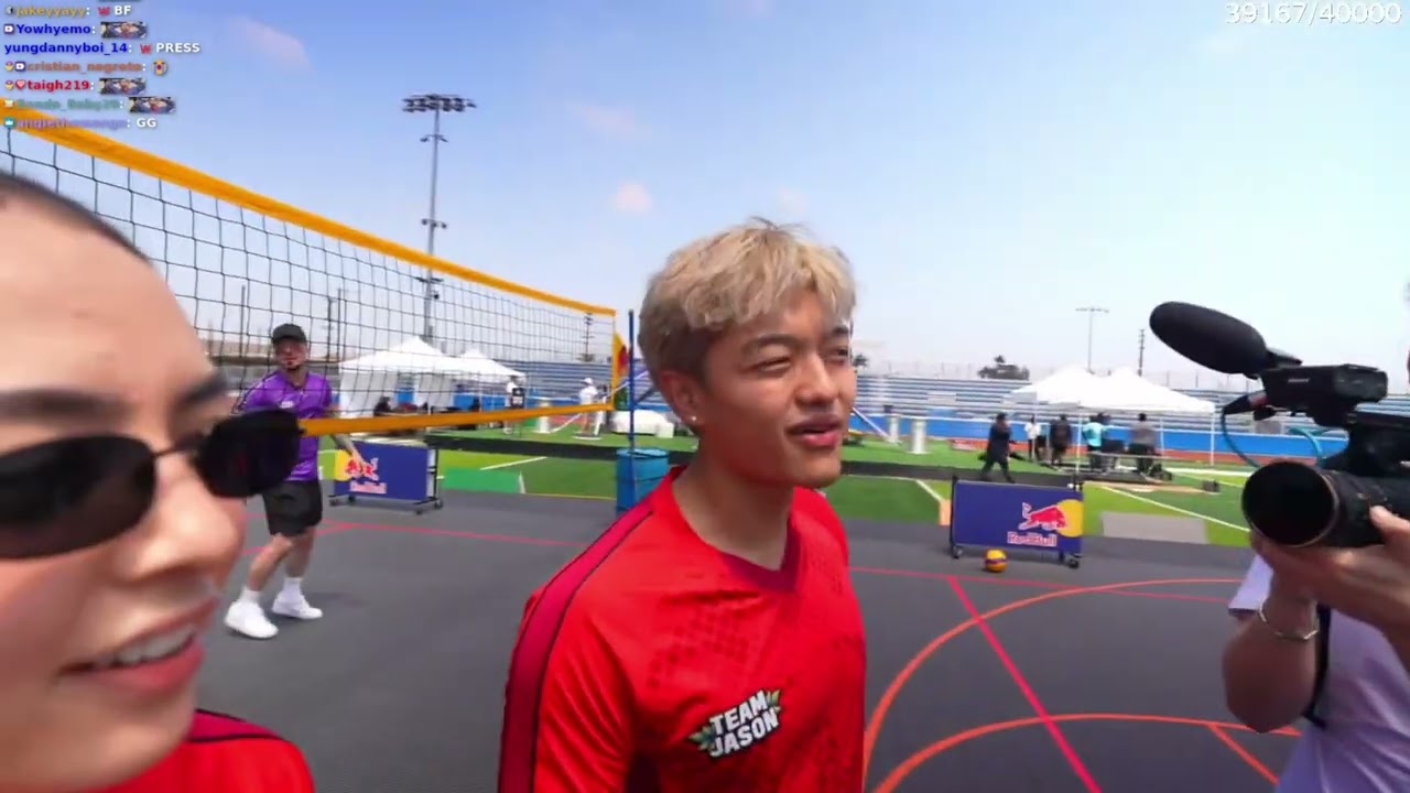 Jason presses Lacy for hitting Sakura with a Volleyball