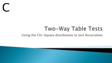 Tests for Two-Way Tables: Concept