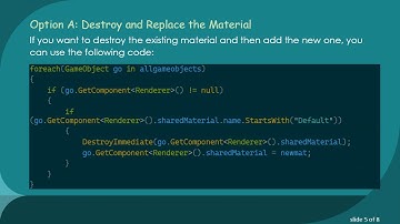 How to Destroy and Replace Materials on GameObjects in Unity with an Editor Script
