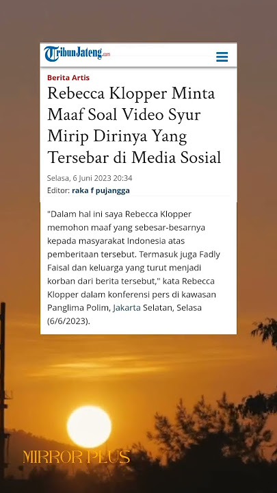 REBECCA KLOPPER MINTA MAAF VIDEO SYUR MIRIP DIRINYA