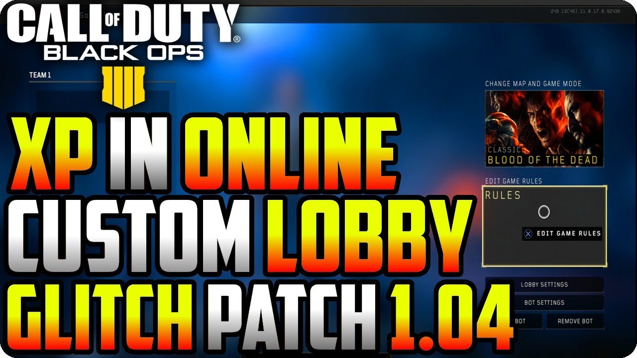 BO4 Zombie Glitches: Online Custom Mutations Glitch & Earn XP (Patch 1.04) - Black Ops 4 Glitches