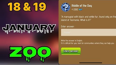 Zoo riddle of the day 18 & 19 January | Riddle of the day Zoo today | riddle of the day zoo | #zoo