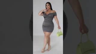 Plus Size Gray Off-Shoulder Cowl Ruched Mini Dress | Sleek Curvy Night Out Look 🩶🔥