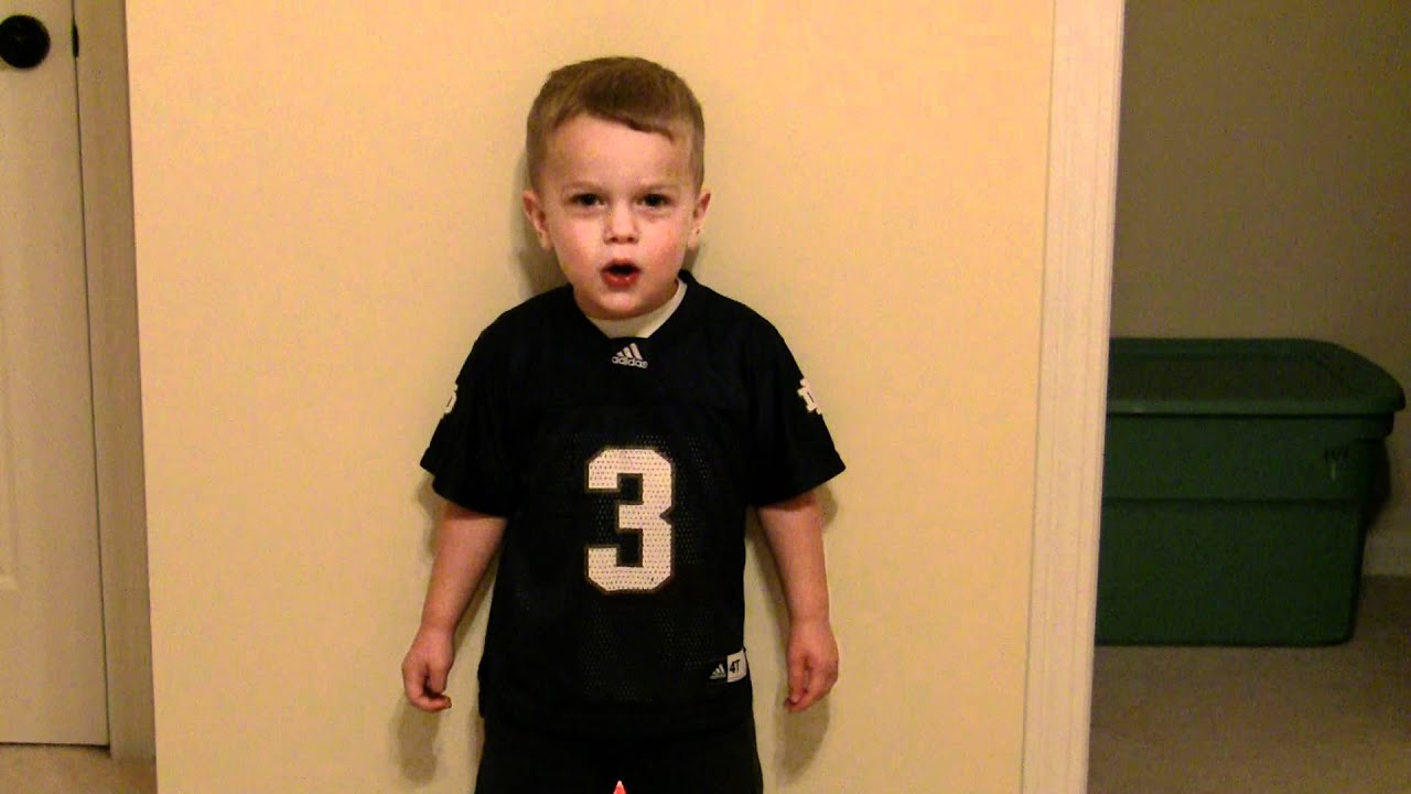 Toddler Singing Notre Dame Victory March YouTube