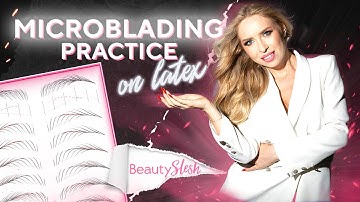 Microblading practice on latex