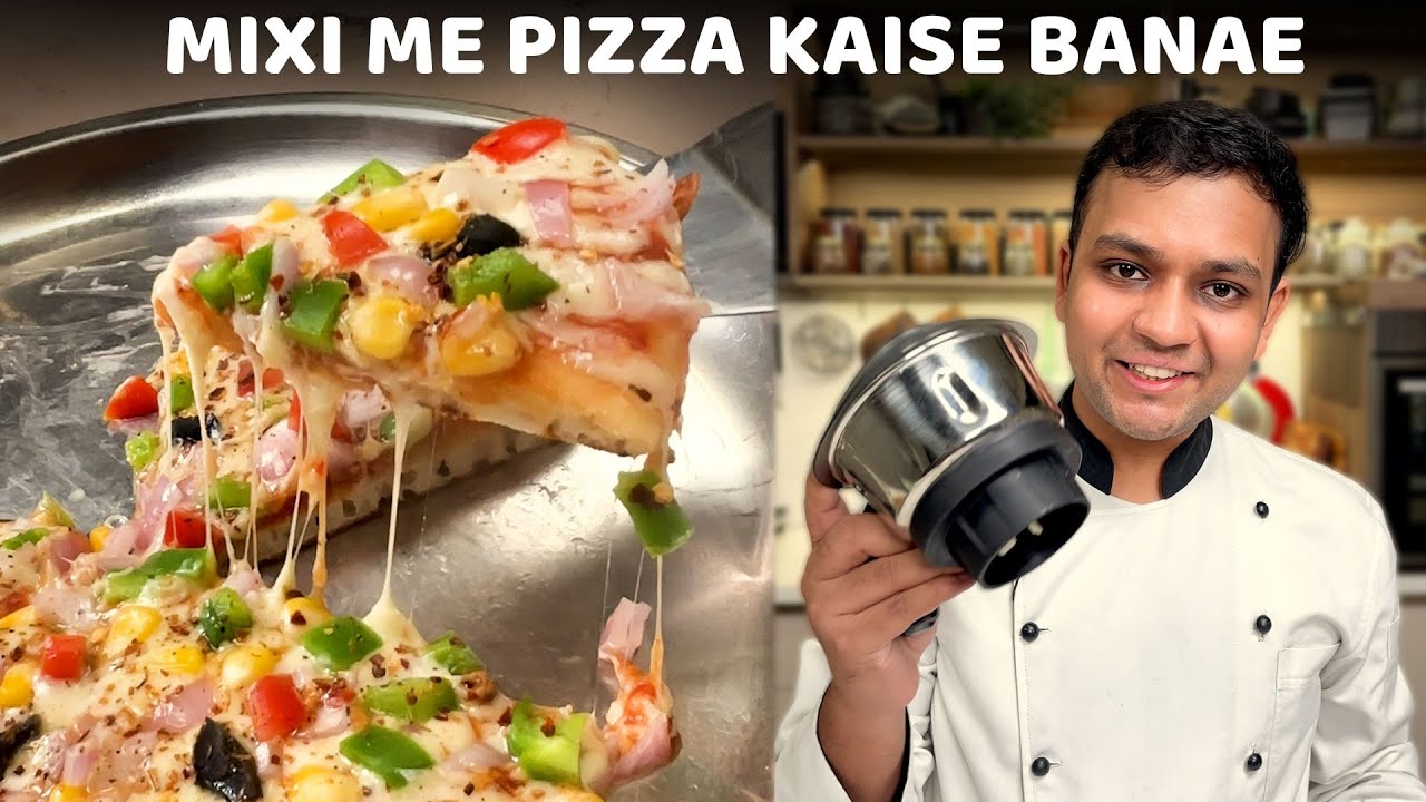 मिक्सी में पिज़्ज़ा कैसे बनाए - Pizza 10 min Recipe Tawa me - CookingShooking No yeast bina oven