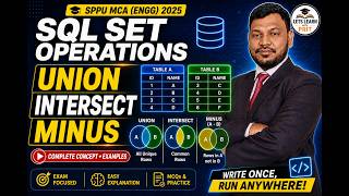 DBMS Unit 2 Lecture 8 | SQL Set Operations | UNION INTERSECT MINUS | SPPU MCA ENGG 2025