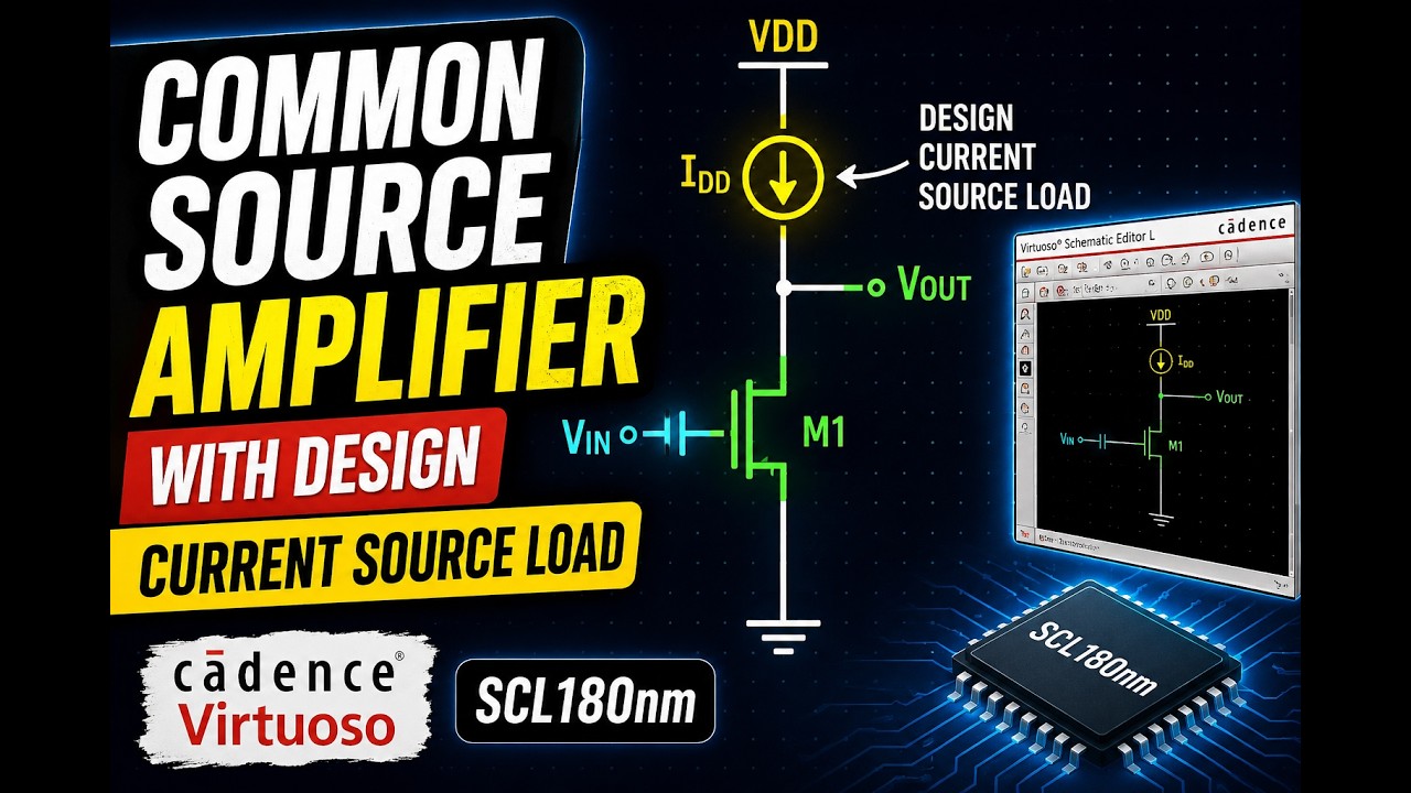 Part 2: Common Source Amplifier Design using SCL 180nm| Current Source ...