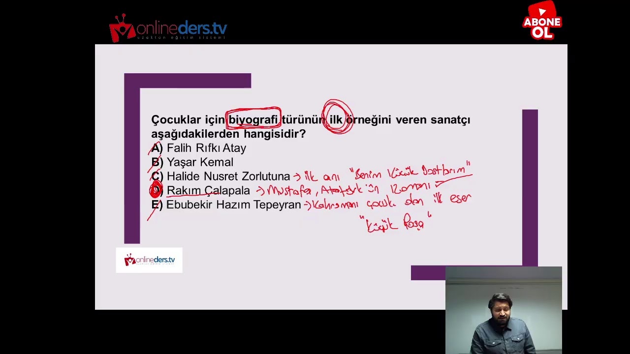onlineders.tv Çocuk Edebiyatı Canlı Soru Çözümü - Abdullah ŞEVİK