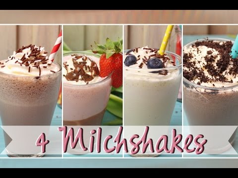4 leckere MILCHSHAKES - Milchshake selber machen [Schoko+Vanille+Oreo+Yogurette] - mit & ohne Mixer