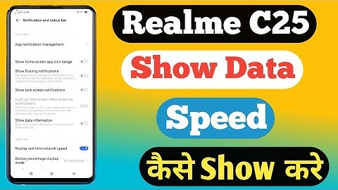 How To Show Internet Speed On Notification Status Bar Realme C25 ||Realme C25 Show Data Speed