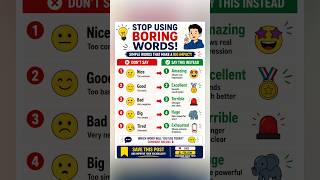 🚫 Stop Using These Basic English Words! Speak Like a Pro Instantly 😲 #shorts