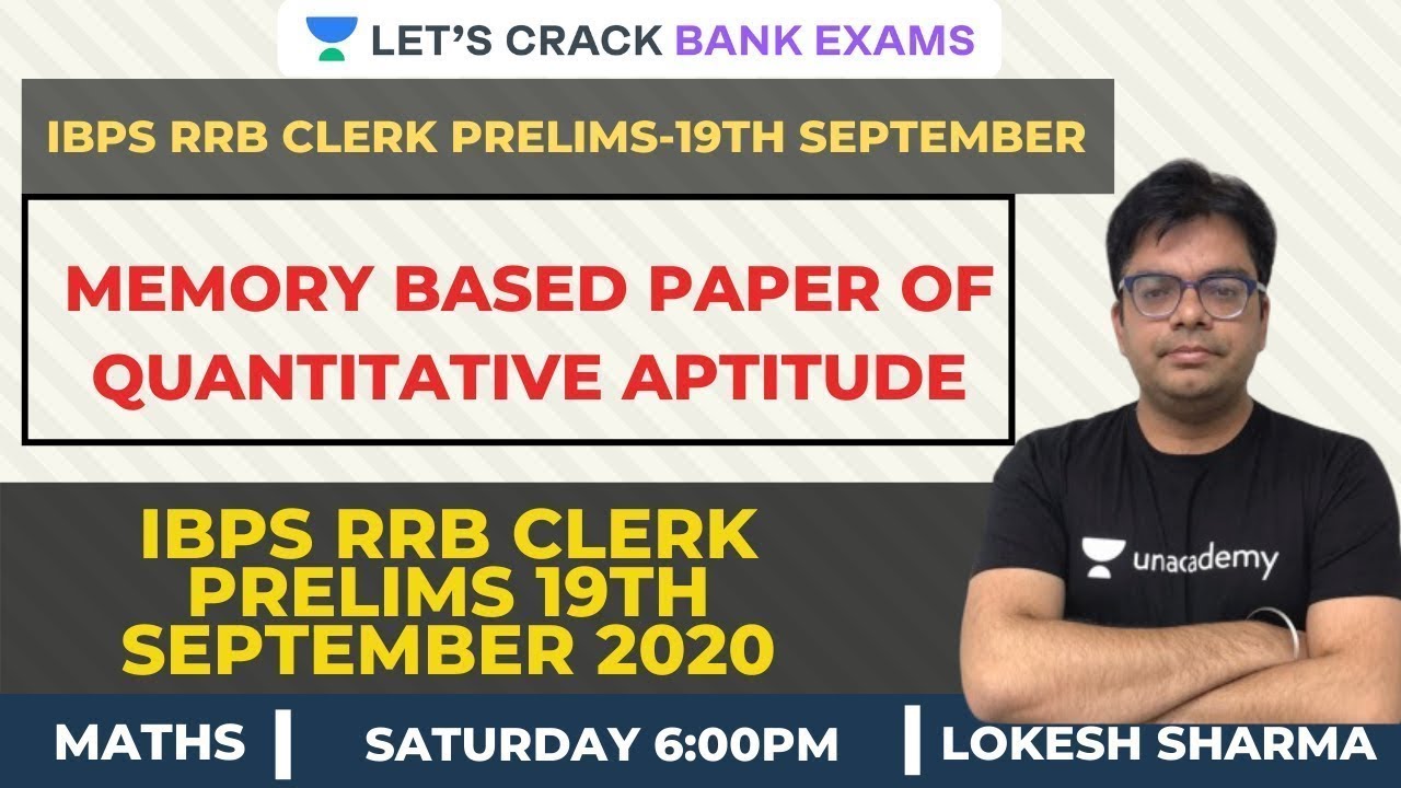 Memory Based Paper of Quantitative Aptitude | IBPS RRB Clerk Prelims ...