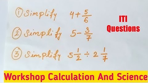 Iti Question | Additions , substraction , Multiplication Methods Of Fraction #iti #itiquestion