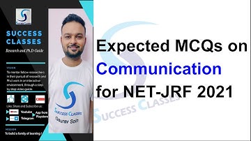 Expected MCQs on Communication for NET-JRF 2021 | Gaurav Soin