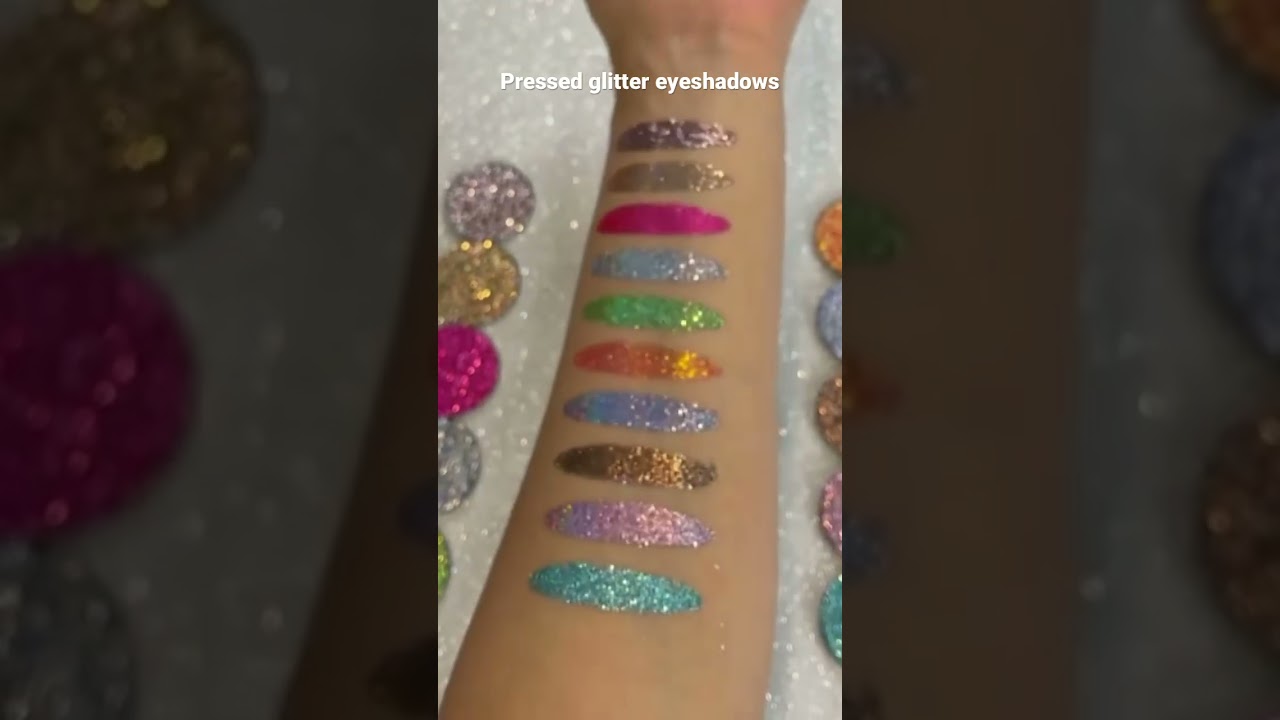 Colourful rainbow pressed glitter eyeshadow swatches 😍 