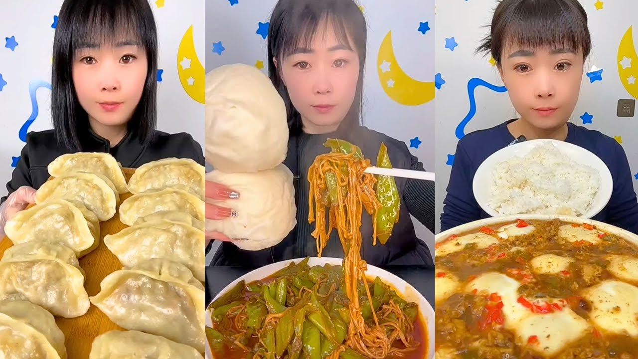 Chinese Bread and Noodle Eating Show | Quiet Mukbang Food Video #92
