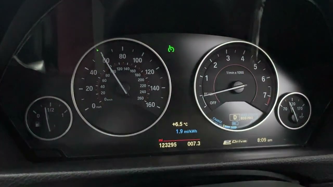 BMW 330e electric only range test 80% to 4% 60mph 