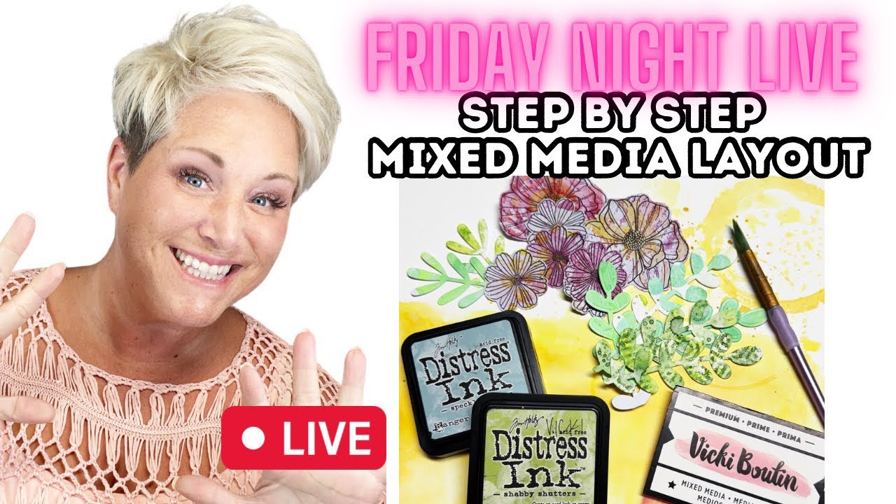 Step by Step Mixed Media background- Distress Ink! - YouTube