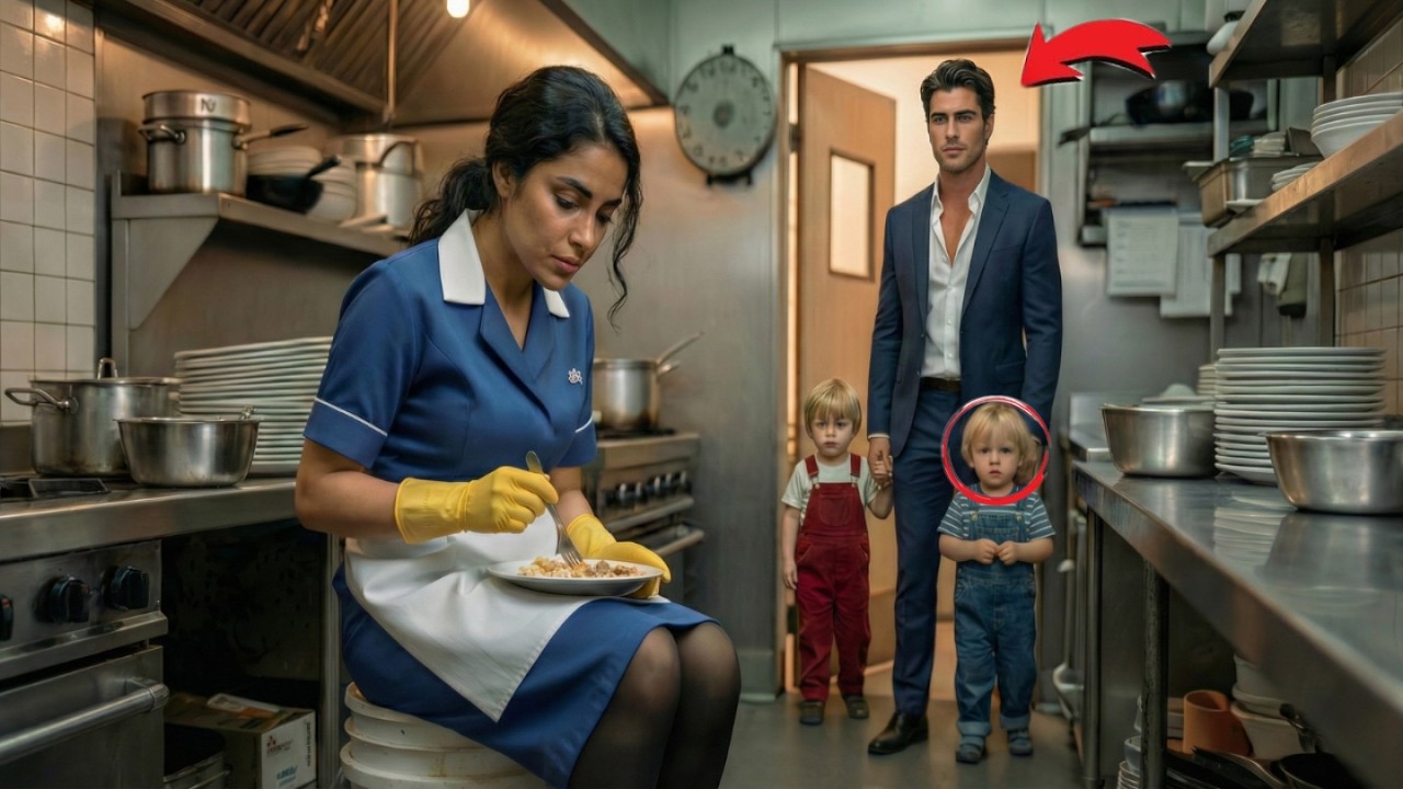 A BABÁ COMIA AS SOBRAS ESCONDIDA — SEM SABER QUE O MILIONÁRIO E SEUS FILHOS A ESTAVAM OBSERVANDO