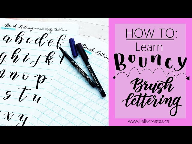 Learn how to create bounce lettering using small brush pens – Vial Designs
