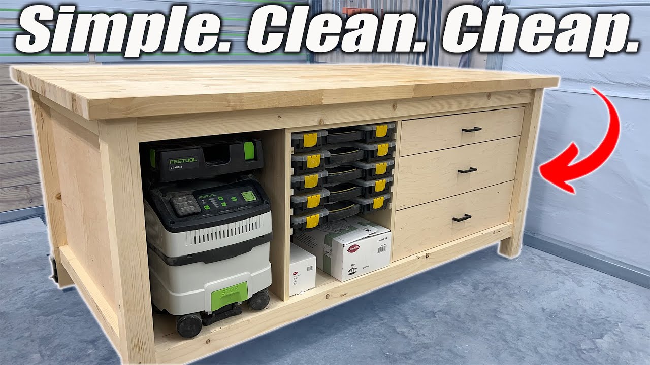 I Built the PERFECT Workbench! SIMPLE. CLEAN. CHEAP.