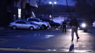 Police On The Scene Of A Shooting At Glasgow Apartment Complex