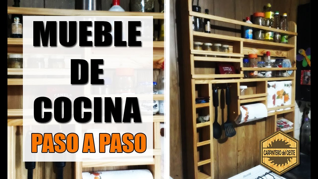 Como hacer MUEBLE organizador DE COCINA en MADERA // PASO A PASO 