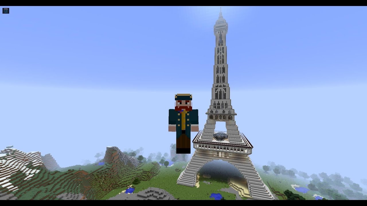 Minecraft eiffel tower build - YouTube