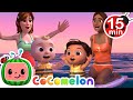 Nina  jj ride surfboards and play at the beach  sing along with nina  cocomelon nursery rhymes
