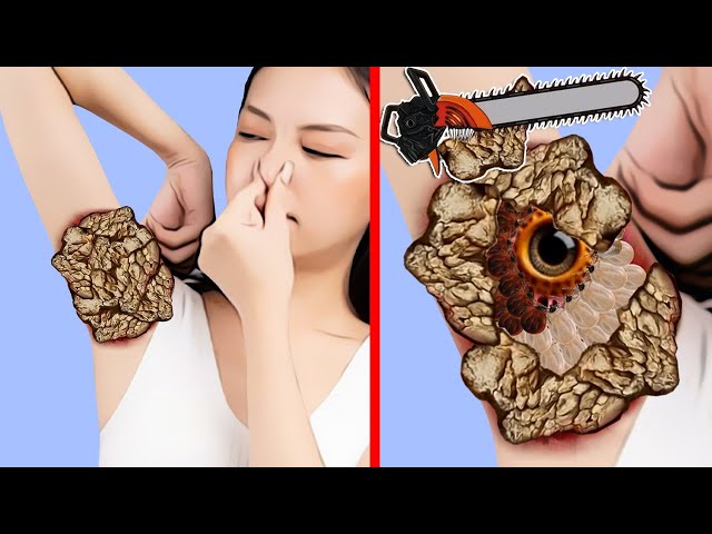 ASMR Callous & Dog Ticks Removal Animation From Armpit | Satisfying Treatment Animation class=