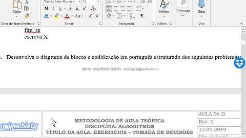 2019-09-13 - ALG - AULA 06 C - CORRECAO DE EXERCICIOS