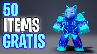 COMO PEGAR 50 ITENS GRÁTIS NO ROBLOX!