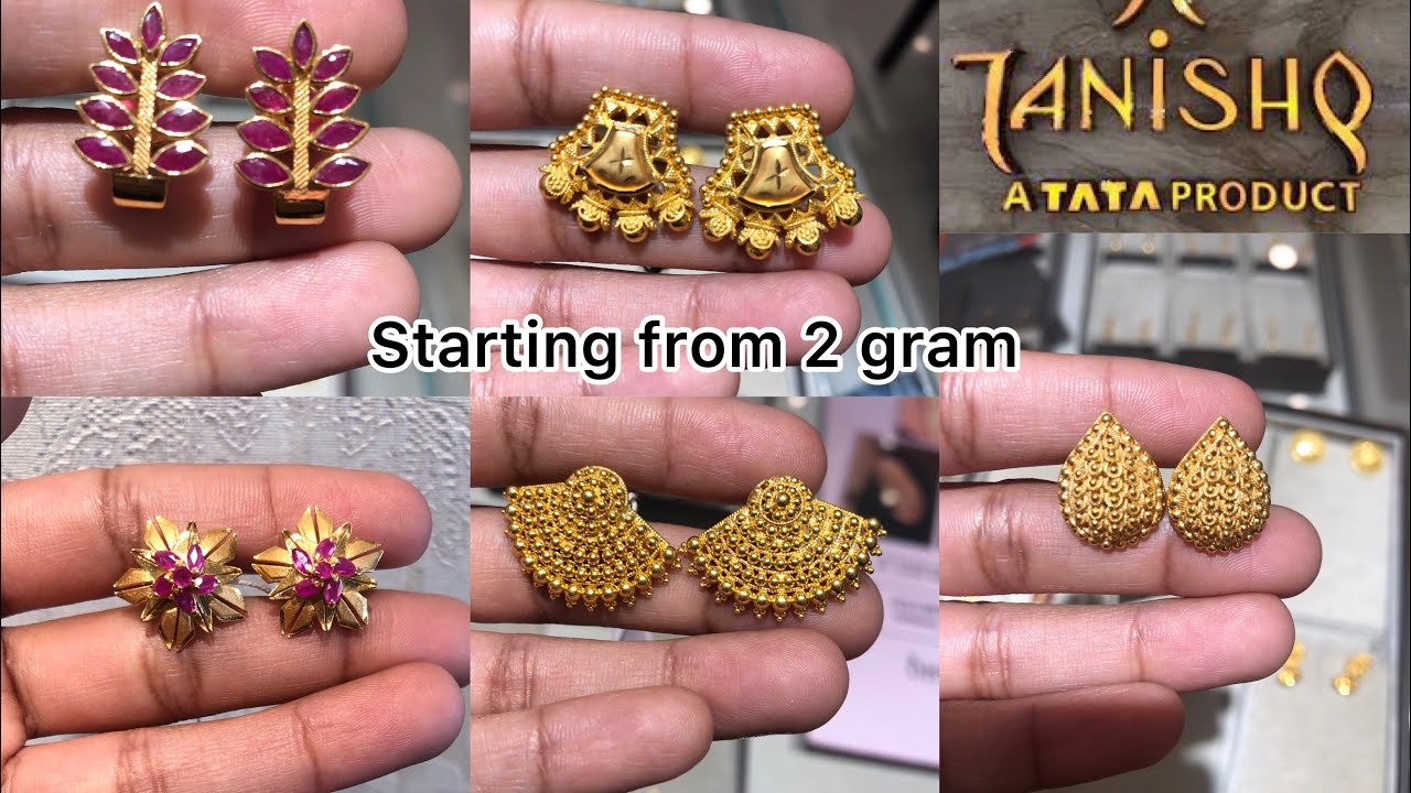 Tanishq gold earrings designs with price | Gold earrings | Tanishq jewellery  | Neha gold rush - YouTube