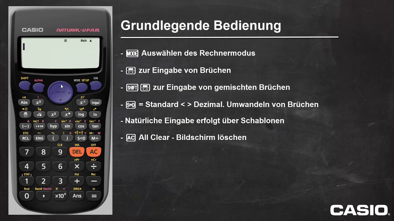 FX82DE Plus / FX-85DE Plus - Grundlegende Bedienung - YouTube