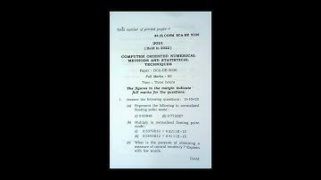 Computer Oriented and Numerical Method  for BCA 5th semester || 2021 question paper for BCA 5th sem