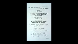 Computer Oriented and Numerical Method  for BCA 5th semester || 2021 question paper for BCA 5th sem