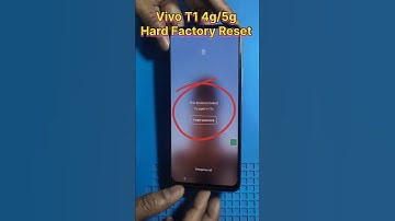 Vivo T1 4G 5G Hard Factory Reset Password remove #short