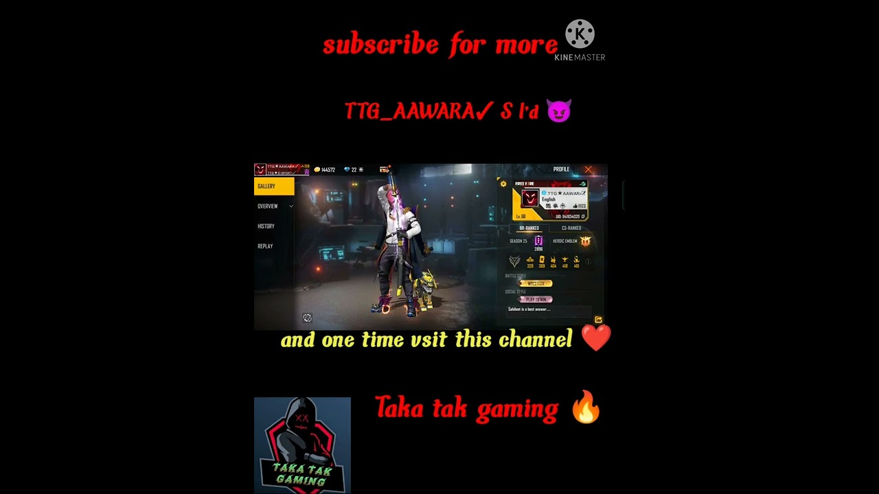 Taka tak gaming TTG_AAWARA✓ S I'd Garena free fire ma I comin ....
