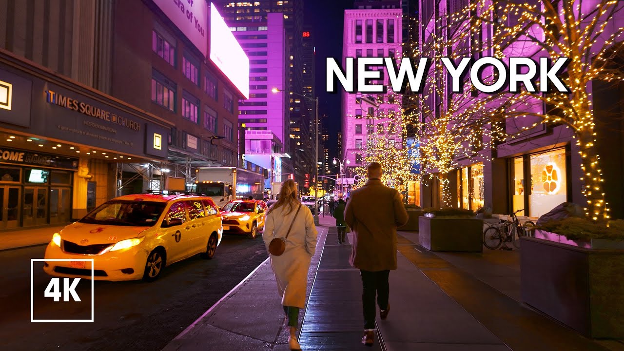 New York, Amerika Serikat | Jelajah Kota Malam 4K | 6 Jan 2025