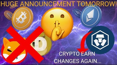 CRYPTO.COM BIG ANNOUNCEMENT COMING!!! CRYPTO EARN CHANGES AGAIN... CRO COIN CRONOS BTC ETH SHIB DOGE