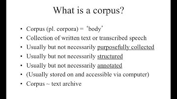 Introduction to corpora