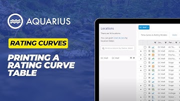 Print a Rating Curve Table | Hydrology | Aquarius Time-Series