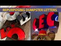 Chuck E Cheese dumpster letters | Signage restoration project