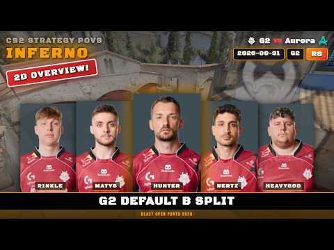 G2 Default B Split, rotation vs Aurora - Inferno - BLAST Open Porto 2026