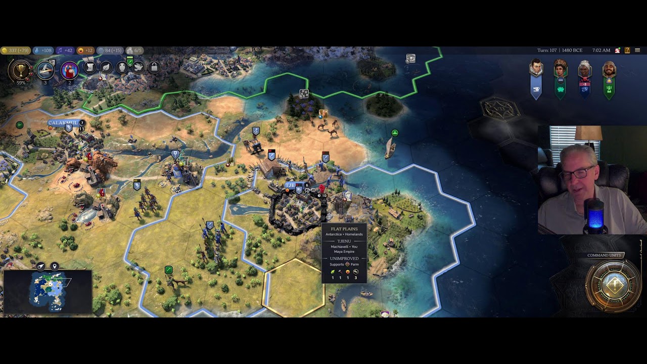 Guided meditation, GLP-1 insights, and Civilization VII gameplay as Maya with Machiavelli.