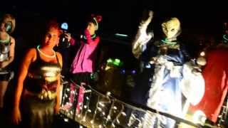 Aliens float down the street in Roswell